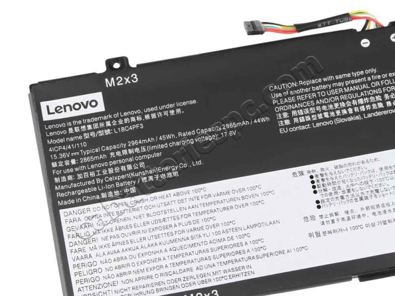 Original 2964mAh 45Wh Battery Lenovo L18C4PF3 L18M4PF3