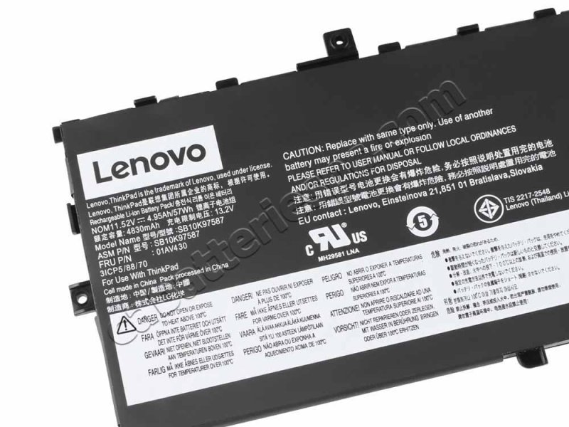 Original Lenovo 01AV430 Battery 57Wh 4950mAh 3-Cell