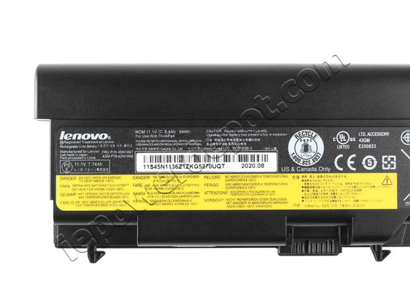 94Wh 9Cell Lenovo ThinkPad T530 Battery