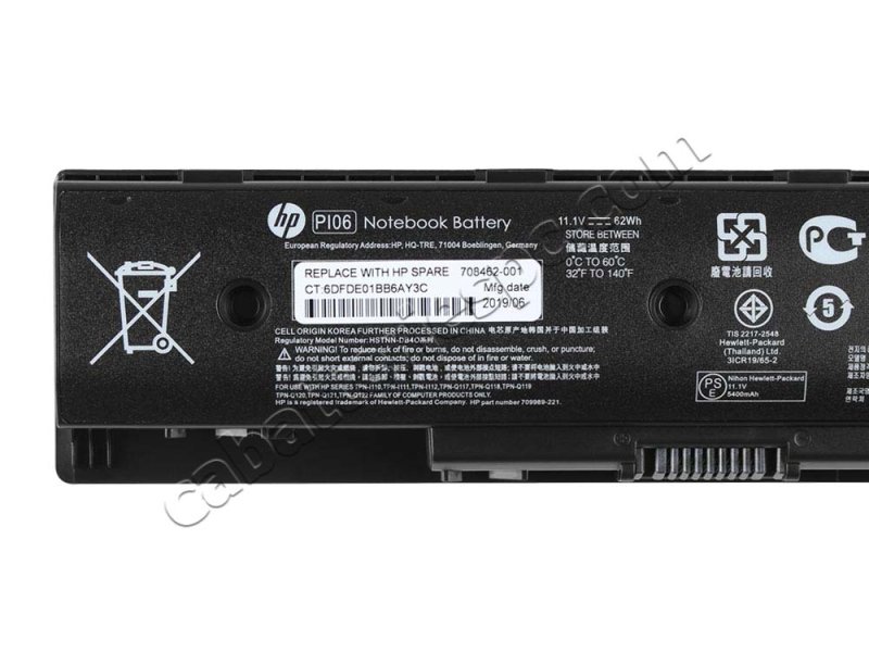 Original Battery HP P106 P1O6 PI06 PIO6 5225mAh 62Wh