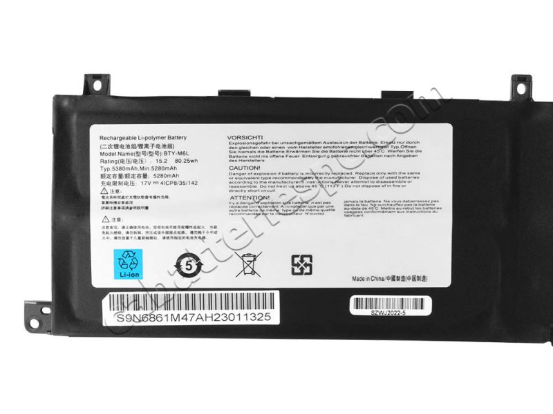 5280mAh 80.25Wh Battery MSI BTY-M6L