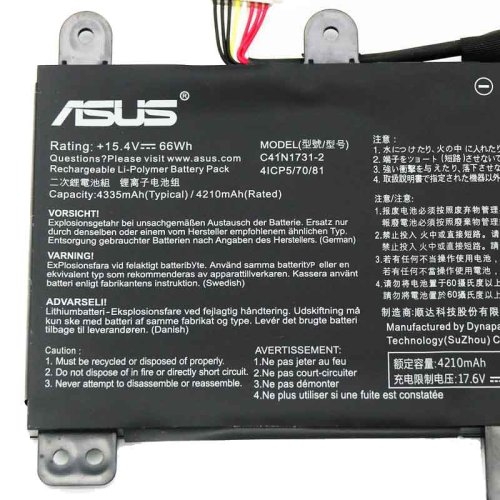 Original Battery Asus C41N1731-2 4335mAh 66Wh