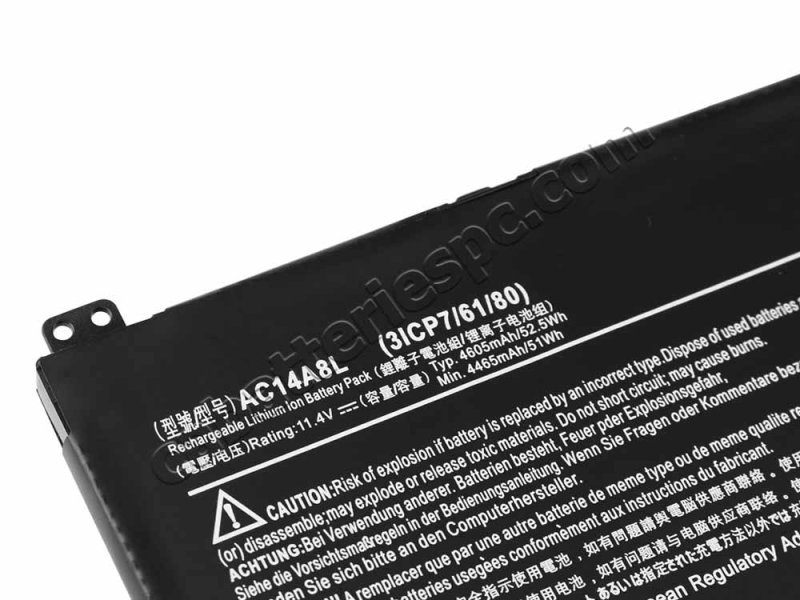 11.4V 52.5Wh Acer Aspire VN7 571G-535R VN7-571G-511E Battery