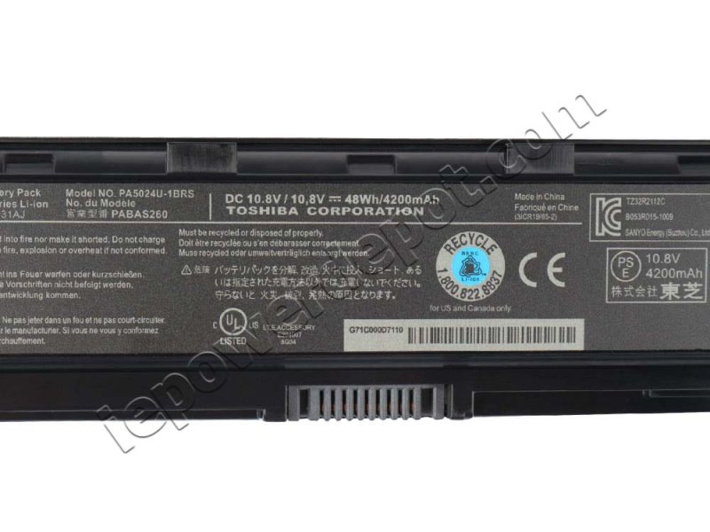 Original Battery Toshiba Satellite C850-P0011 48Wh