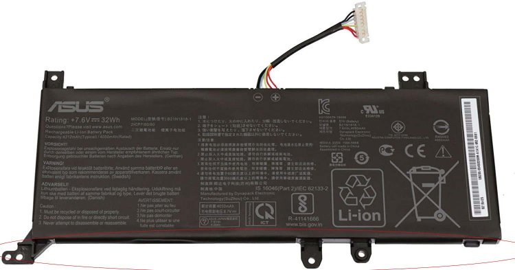 Original Battery Asus B21N1818-1 B21N1818-2 32Wh - Click Image to Close