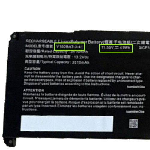 Battery Hasee G8-DA7NT 3410mAh 41Wh