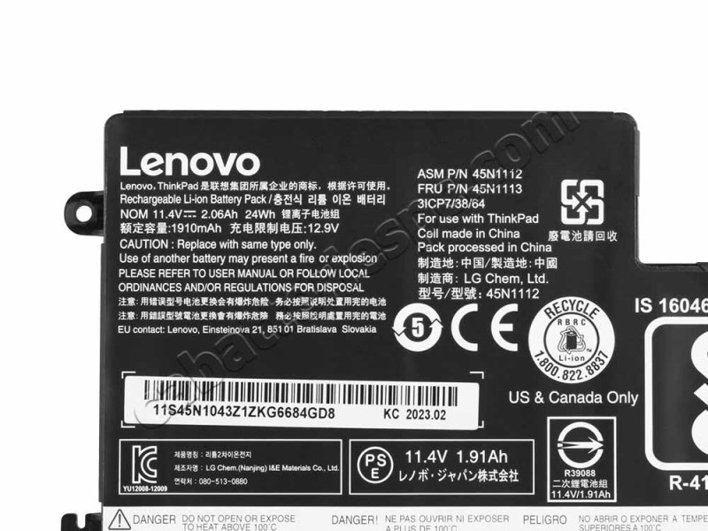 Original 2.06Ah 24Whr Lenovo Thinkpad T440S X230S X240S Serie Battery