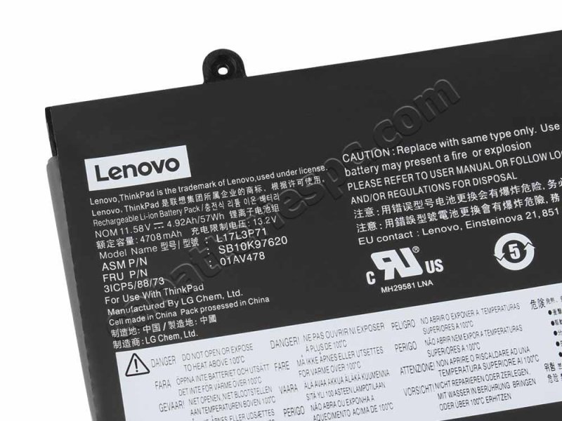 Original Battery Lenovo 01AV470 01AV478 01AV479 01AV480 4920mAh 57Wh