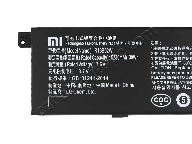 Original 5107mAh 39Wh Xiaomi Mi Air 13.3 Battery