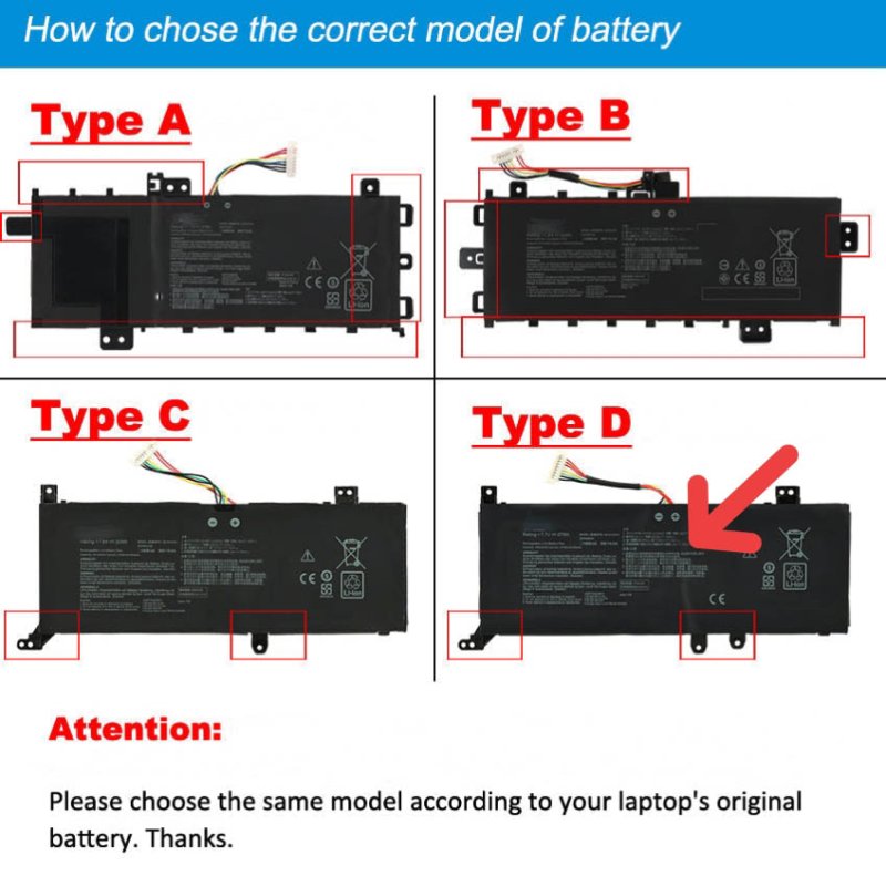 Original Battery Asus B21N1818-1 B21N1818-2 32Wh