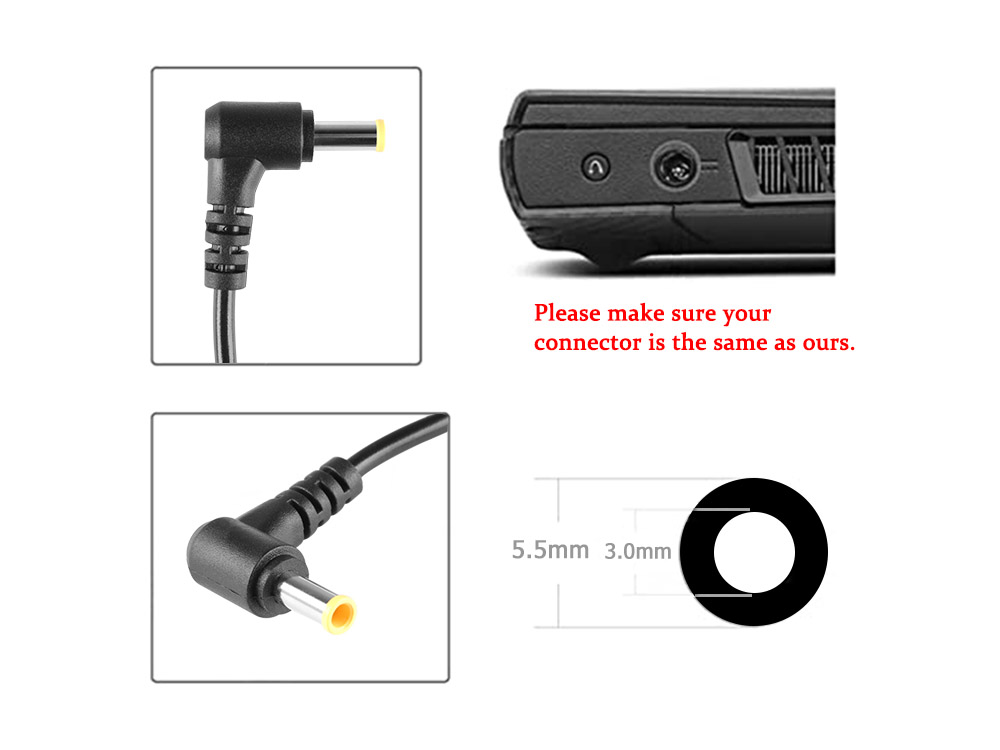 40W Laptop Charger Compatible With AD-4019C With Power Supply