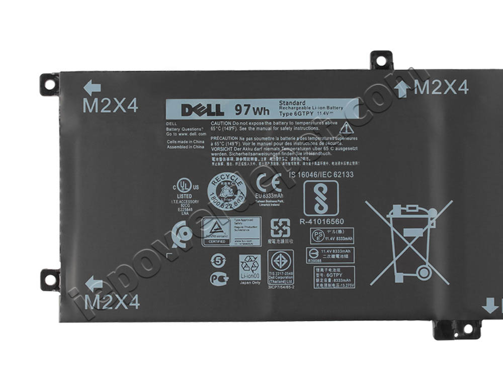 Original Dell Precision 5530 i7-8706G Battery 97Wh