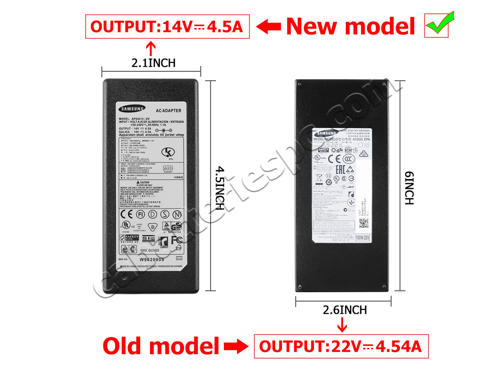 Original 63W Charger Samsung LT24C350EW/EN AC Adapter