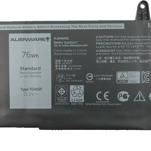 Original Dell Alienware 13 R3 Battery 76Wh 5000mAh