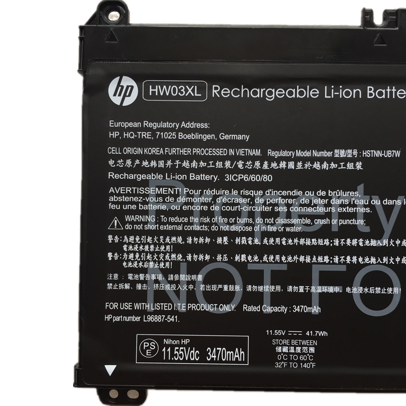 Original Battery HP HW03XL HSTNN-IB90 3440mAh 41.04Wh