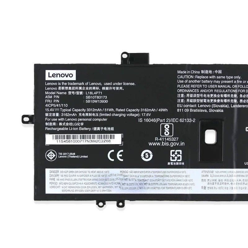 Original Battery Lenovo 5B10W13930 5B10W13931 3312mAh 51Wh