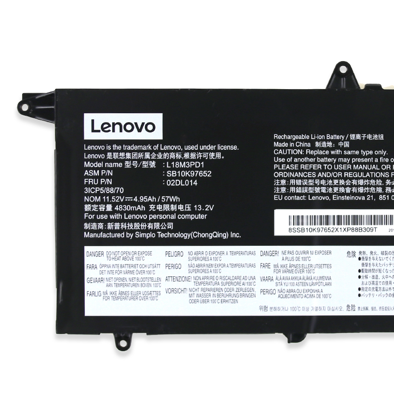 Original Battery Lenovo ThinkPad T490s 4950mAh 57Wh